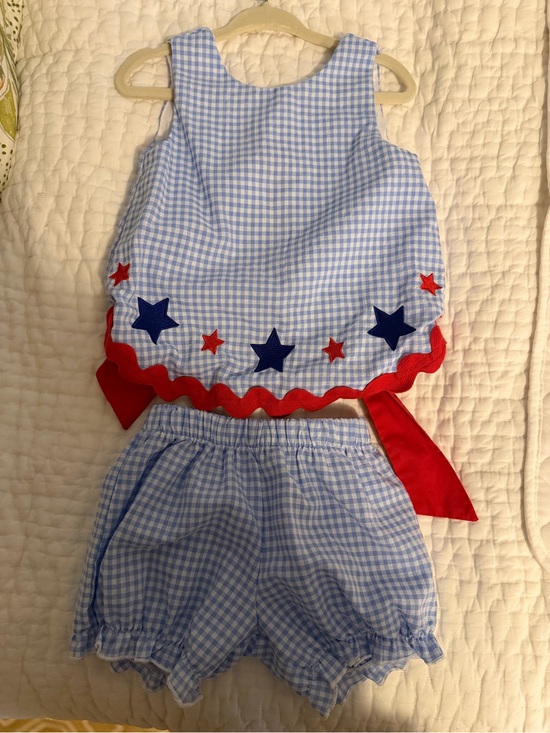 Classic Whimsy Other - Classic Whimsy Girls American Gingham Matching Set with Red Sash — 18M